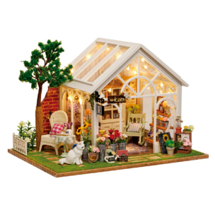 Invernadero con girasoles. Maqueta 3D realista con gran detalle y luces led.