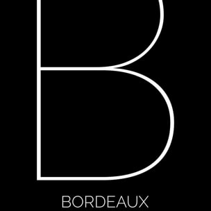 Poster b bordeaux Affiche sous cadre noir