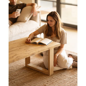 Mesa de centro de madera meciza en tono roble medio de varias medidas