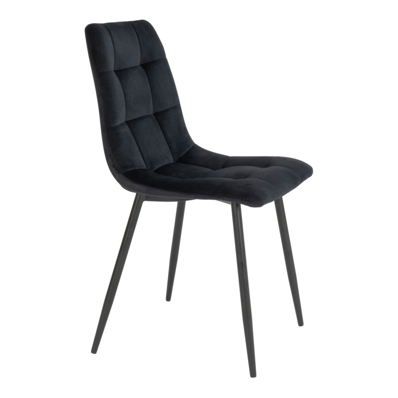 Set 2 sedie da pranzo Middelfart in velluto nero con gambe nere