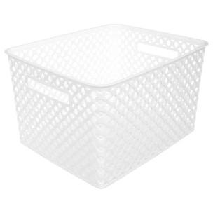 Panier en plastique 19L "Folk" blanc