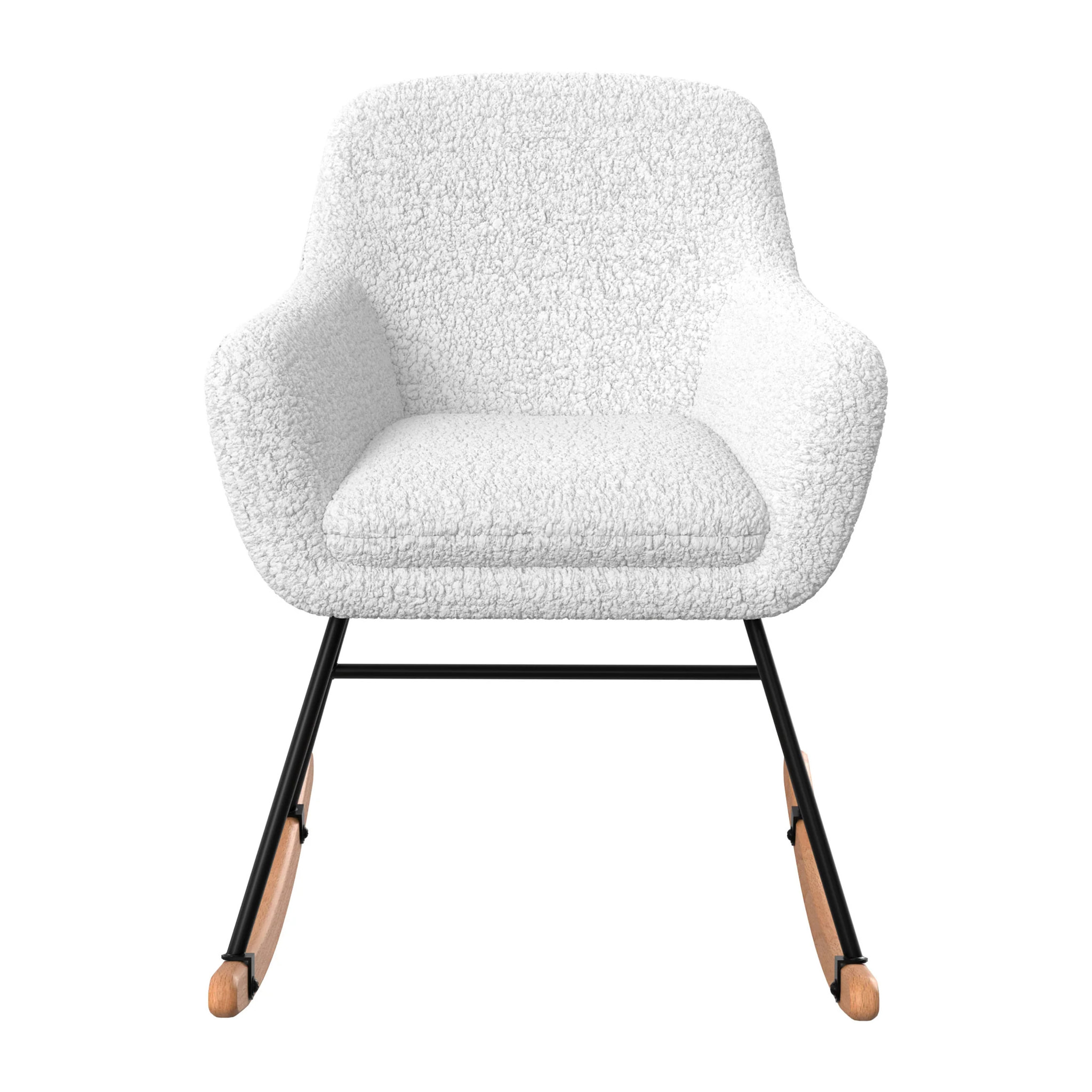 Rocking-chair en tissu bouclé blanc - Isola