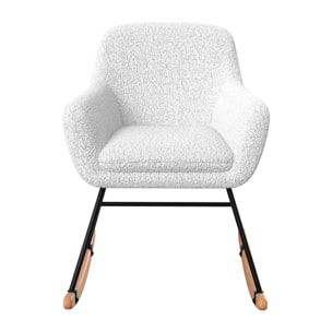 Rocking-chair en tissu bouclé blanc - Isola