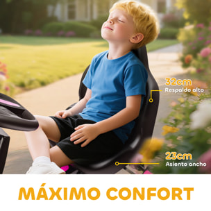 AIYAPLAY Kart Pedales para Niños de 3-6 Años Go Kart con Embrague Automático Freno Ruedas Antideslizantes de EVA y Marco Metálico Carga 50 kg Rosa