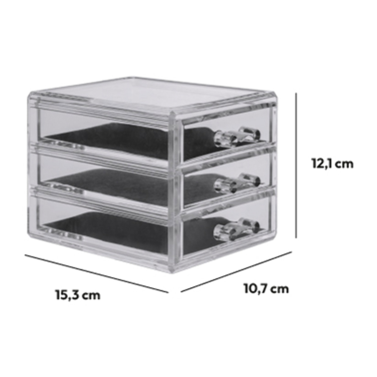 Boîte à bijoux 2 tiroirs Transparent Selena