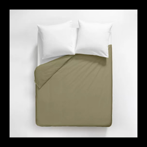 Housse de couette satin de coton uni brun marron Ava uni mordore