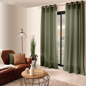 Rideau uni à oeillets - Vert