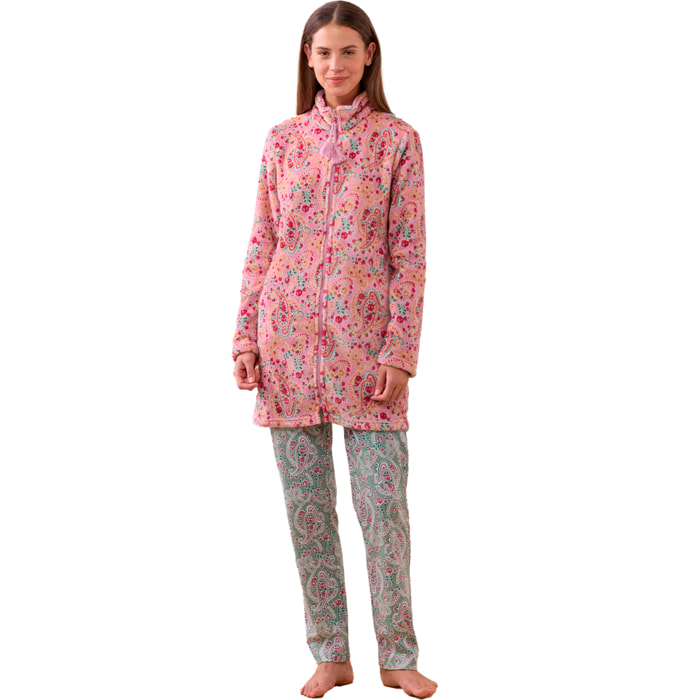 Vestaglia donna sofy in coral con zip Noidinotte