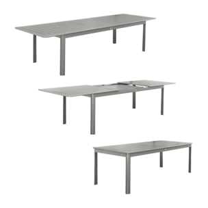 Table de jardin extensible aluminium + 10 assises SEATTLE + BUFFALO