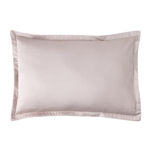 Taie d'oreiller imprimée en satin de coton bio, SHALIMAR, Rosee