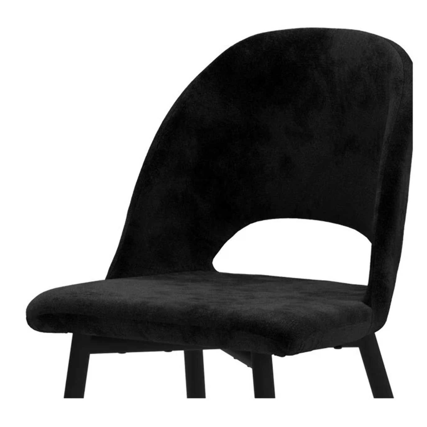 Lot de 2 chaises noires en velours et pieds en métal - Pénélope