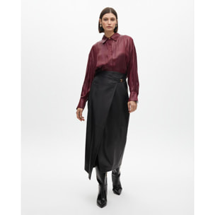 Gonna a matita effetto pelle con dettaglio laterale