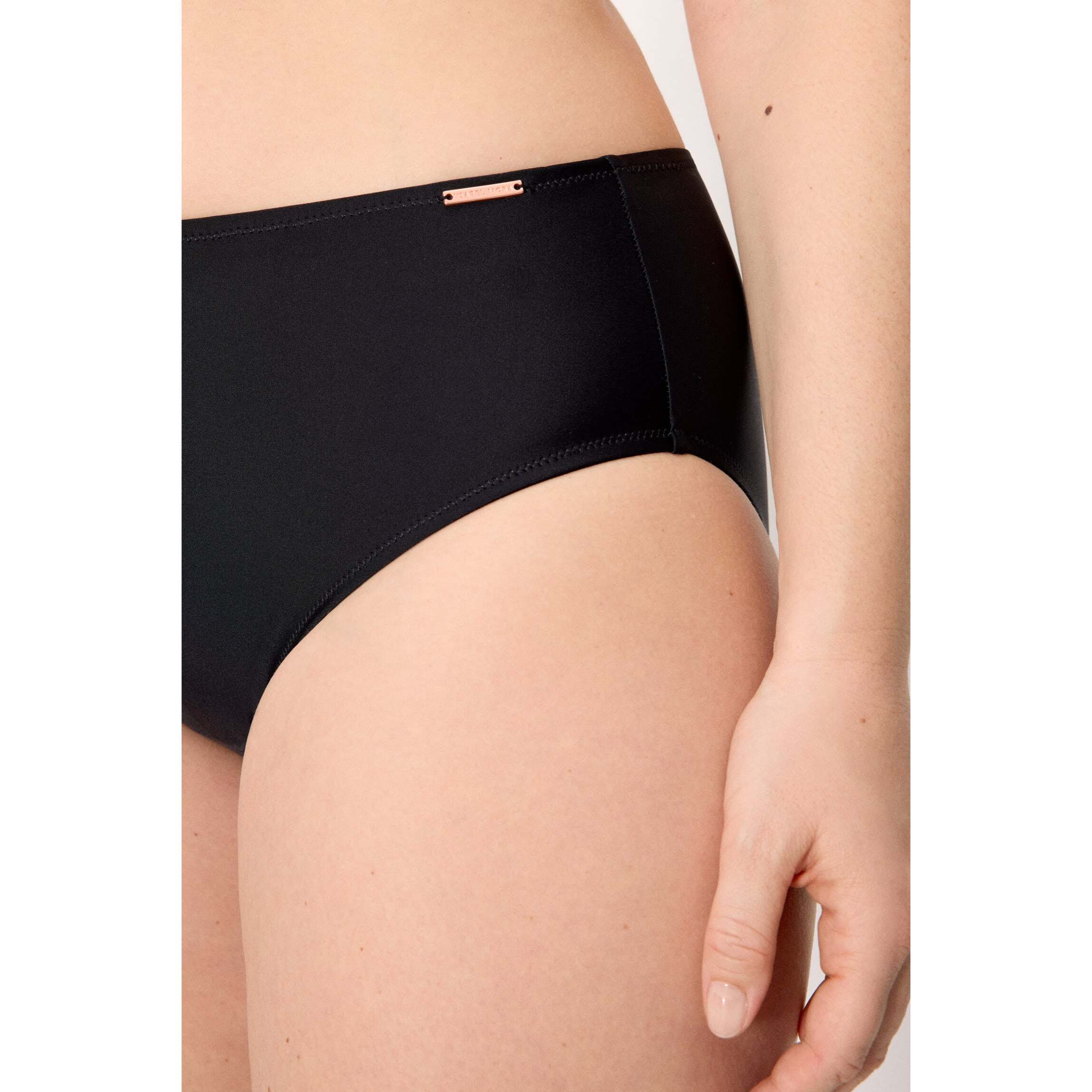 Slip bikini vita alta modellante Nero