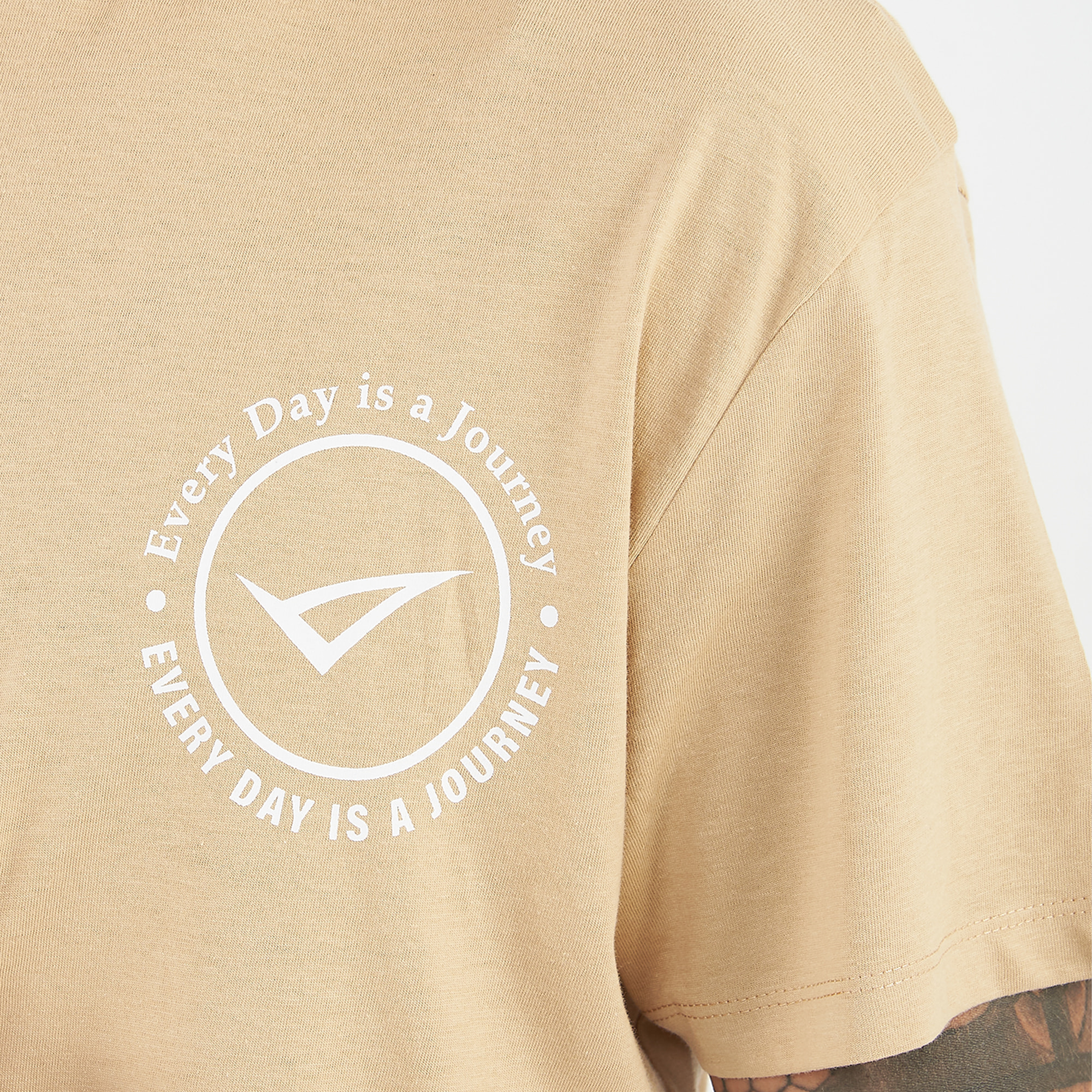 T-shirt in cotone da uomo TRAVELER beige