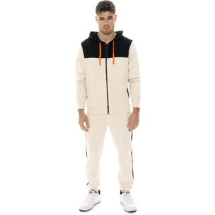 Tuta da uomo in cotone non garzato con cappuccio Leone Military 1947