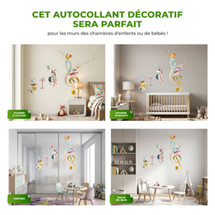 Stickers Muraux décoration adhésifs animaux musiciens d'un conte de fées