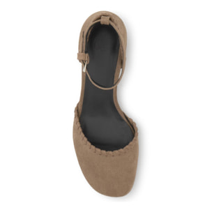 Zapato tacón Adela en serraje con tacón de 4 cm