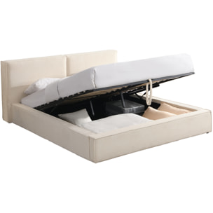 Lit coffre avec tête de lit en velours côtelé - ARNO