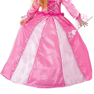 Costume Carnevale Travestimento Fatina Rosa Bambina Originale