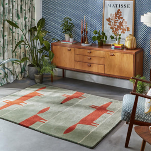 Tapis enfant fait à la main en laine RAIL