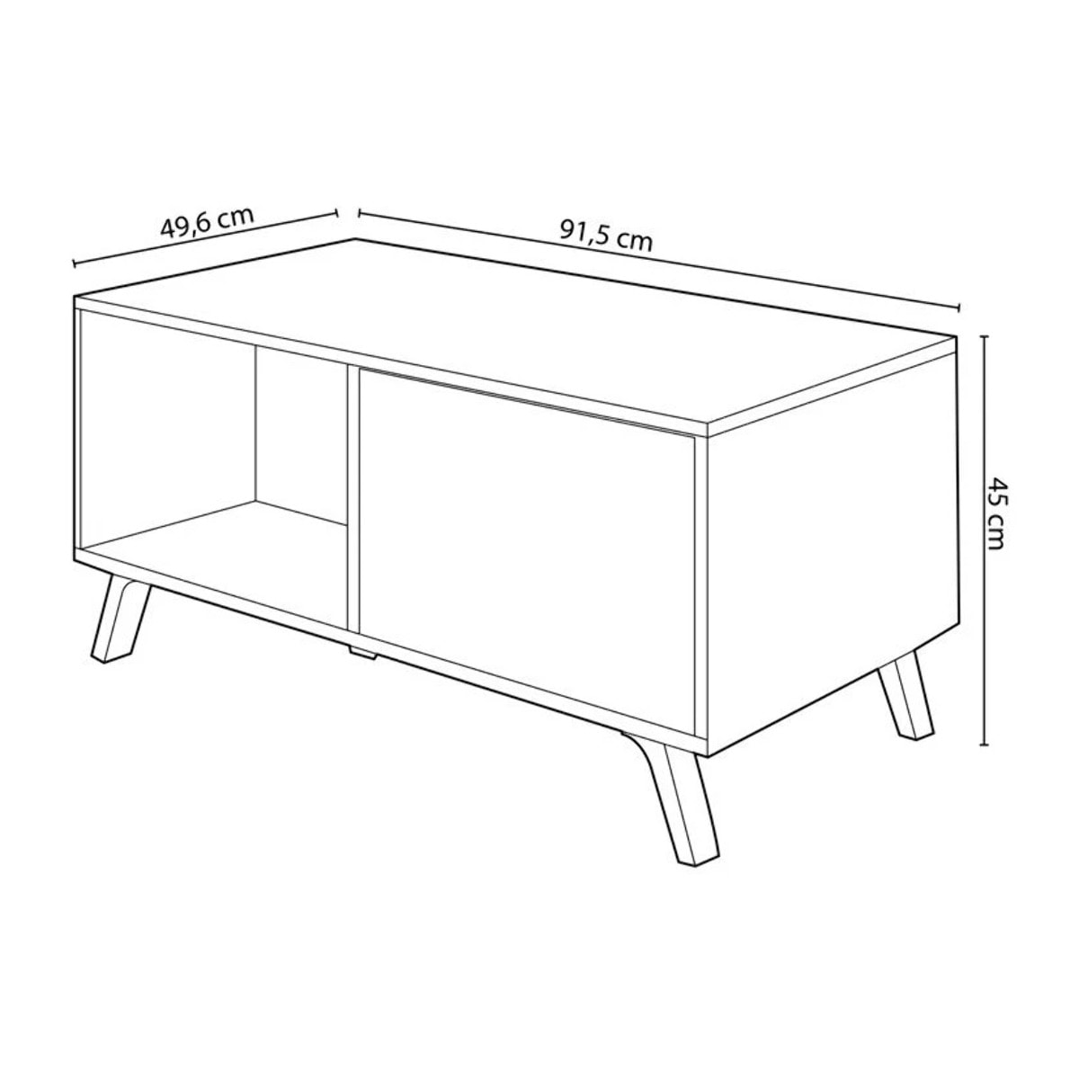 Mesa de centro Wind Blanco mate - Gris cemento