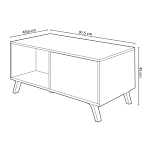 Mesa de centro Wind Blanco mate - Gris cemento