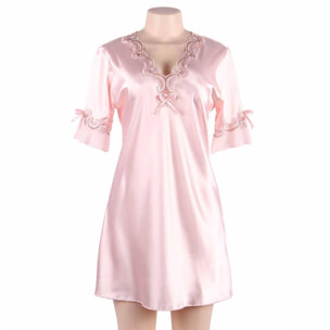 Ropa de dormir casual con bordado de seda rosa