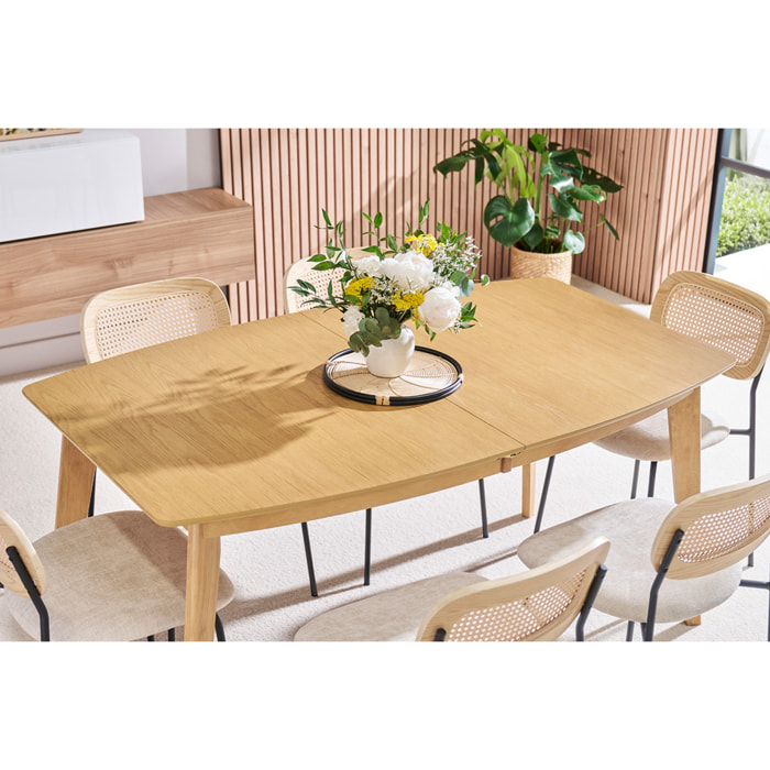 Table à manger extensible scandinave en bois clair L150-200 LEENA