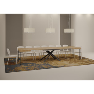 Mesa extensible 90x130/390 cm Karida roble natural patas antracita