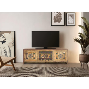 Mueble TV de Madera de Mango 150 Cm Estilo Boho Ethnic