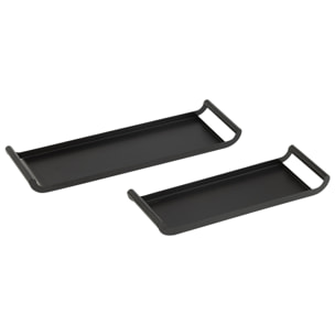 J-Line plateau Rectangle - metaal - polyresin - set de 2
