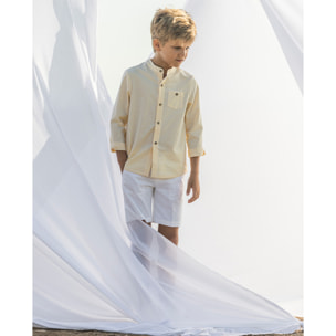 CAMISA RAYAS SERSUKER AMARILLAS BOTONES COCO