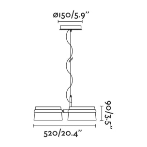 LOOP Lampada sospensione frassino