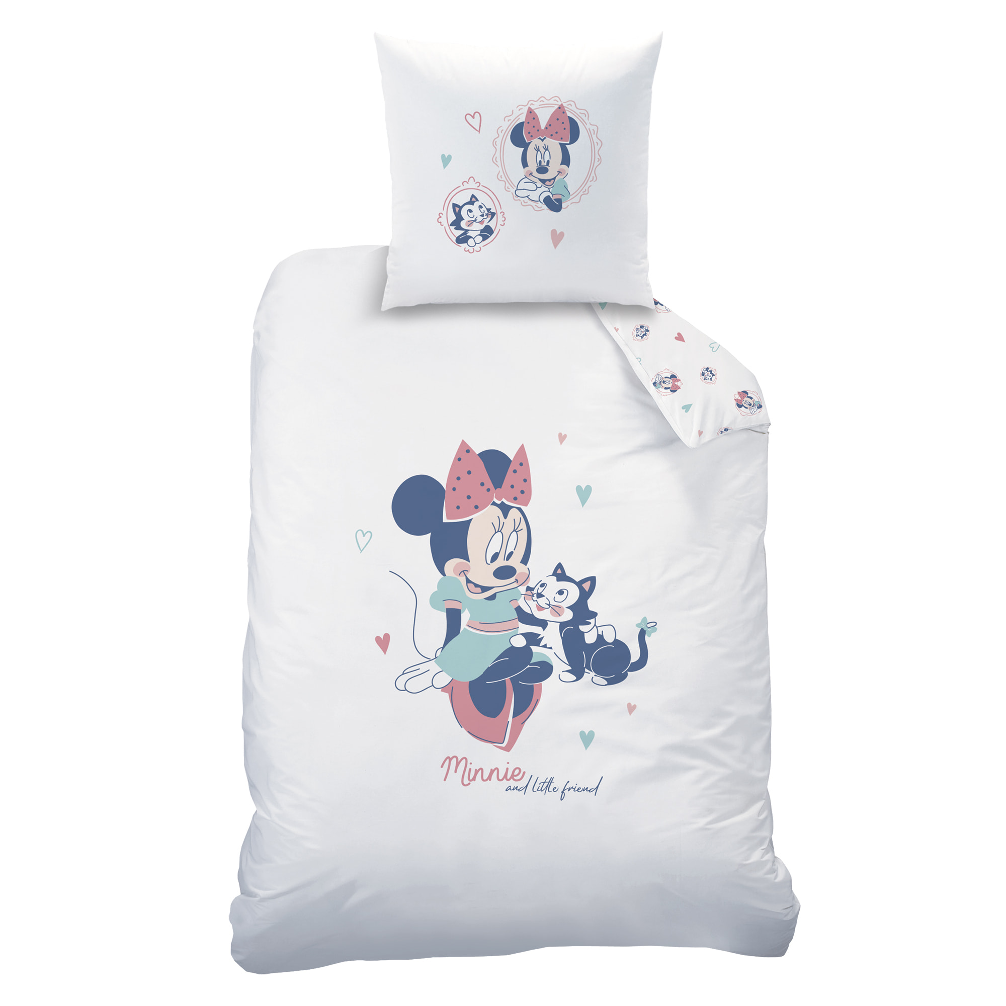 Parure de lit imprimée 100% coton, DISNEY HOME MINNIE LITTLE FRIEND