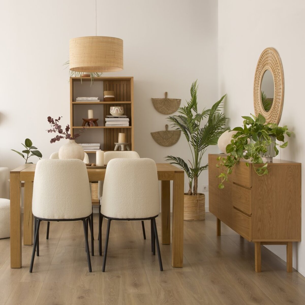 Buffet Haiku -tableau en tôle naturelle-couleur chêne naturel 150 x 85 x 40 cm