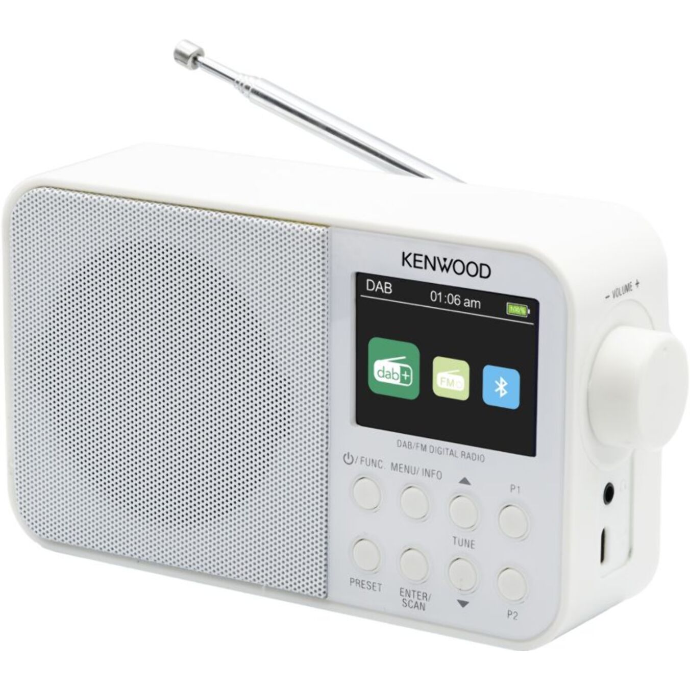 Radio DAB KENWOOD DAB BT CRM30DAB-W Blanc