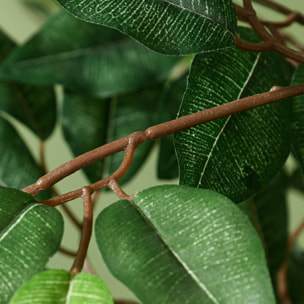 Ficus Artificial 150 cm Árbol Artificial en Maceta Decorativa para Interior Hogar Salón Oficina Ø15x150 cm Verde