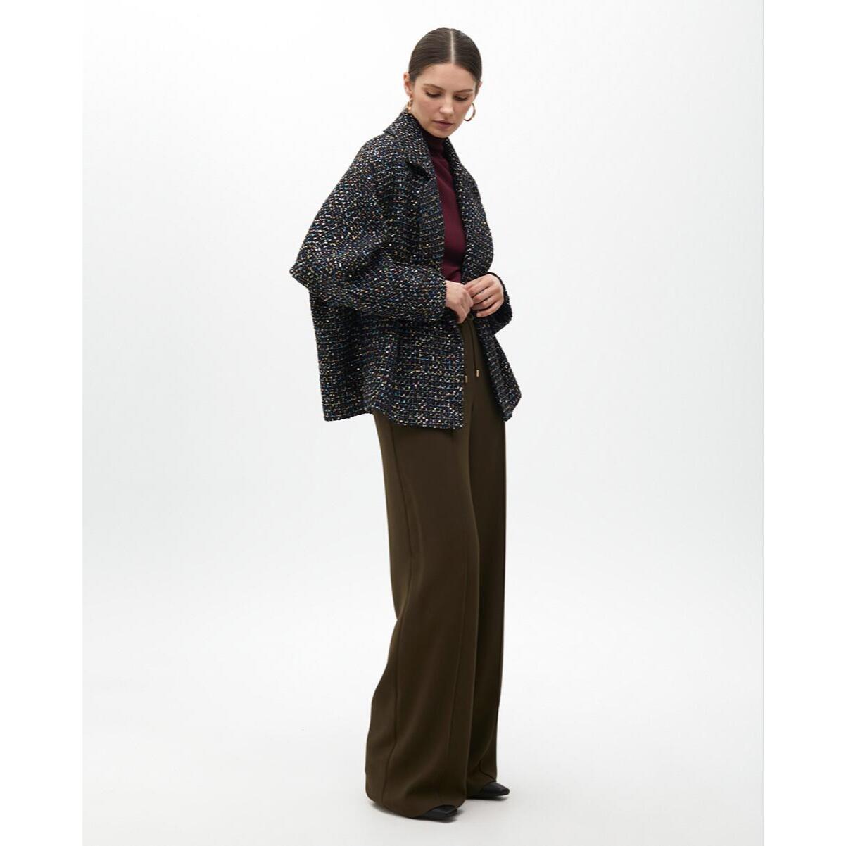 Giacca tweed fili multicolore