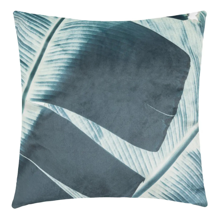 Coussin "Jungle Chic" en velours 40x40cm imprimé feuille