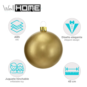 Bola de navidad inflable dorada de 4,5cm con ventosa