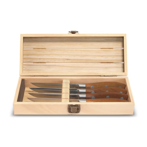 Ryokan - Estuche de madera paleta con 4 cuchillos de carne