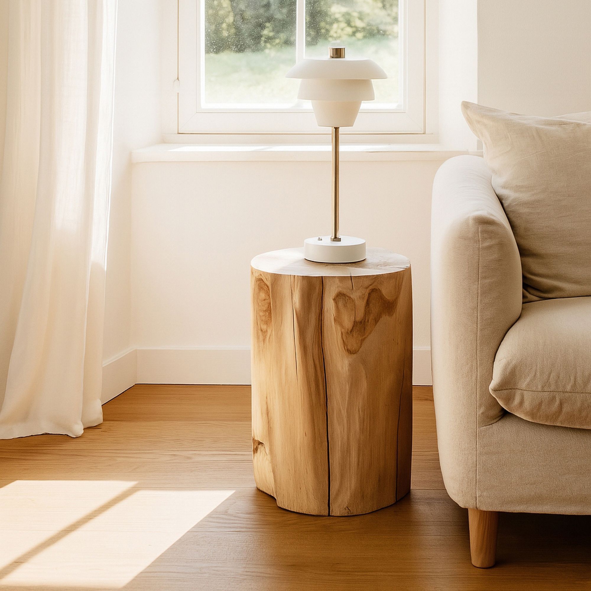 Bout de canapé en racine de teck