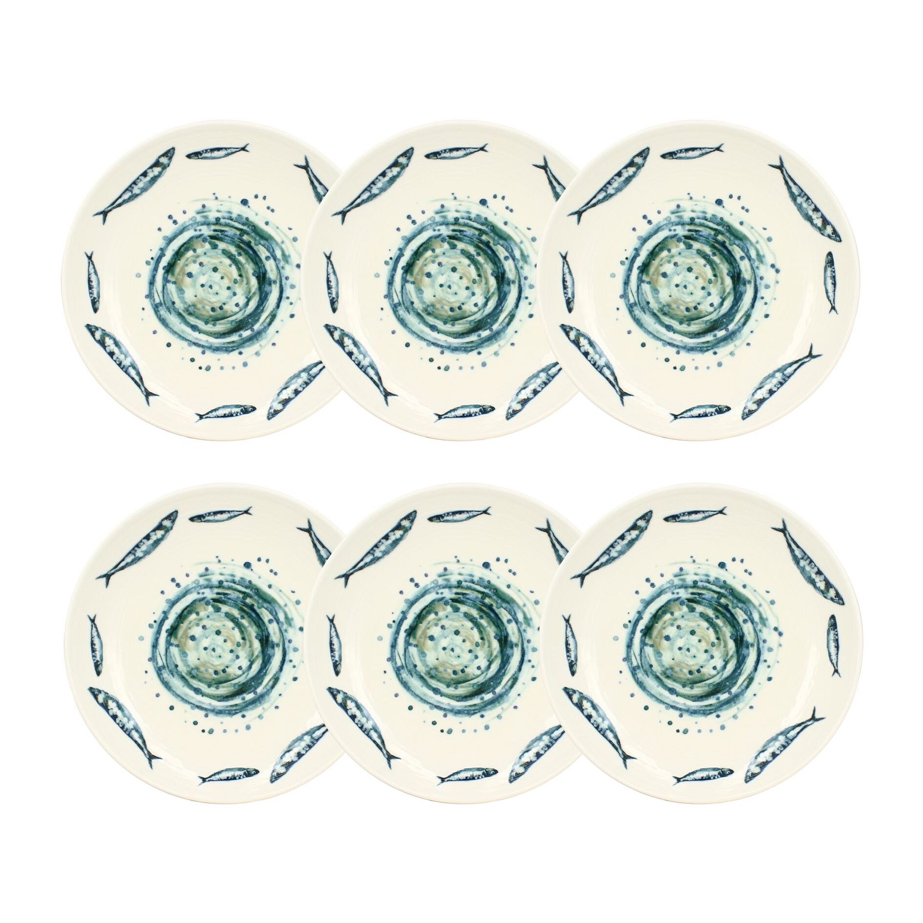 Lot de 6 assiettes creuses 21,5cm  SARDINE
