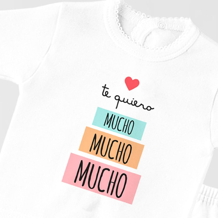 Conj Estampado Frase T Blanco Talla Nac