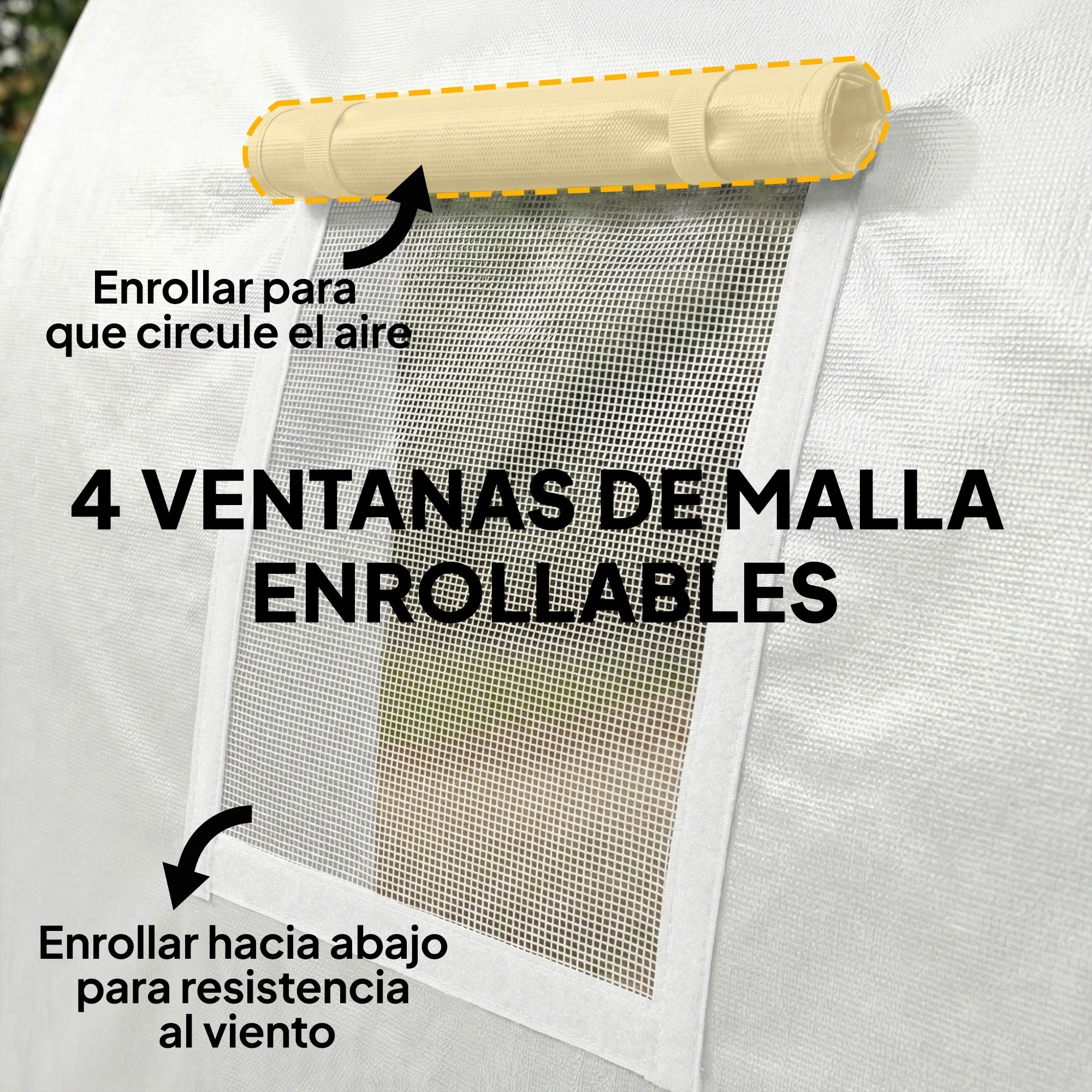 Carpa Garaje Portátil 3x6 m, Garaje Exterior para Coche Impermeable con Puerta Enrollable con Cremalleras y 4 Ventanas, Marco Metal Galvanizado, UPF 30+, Cobertizo de Almacenamiento, Blanco