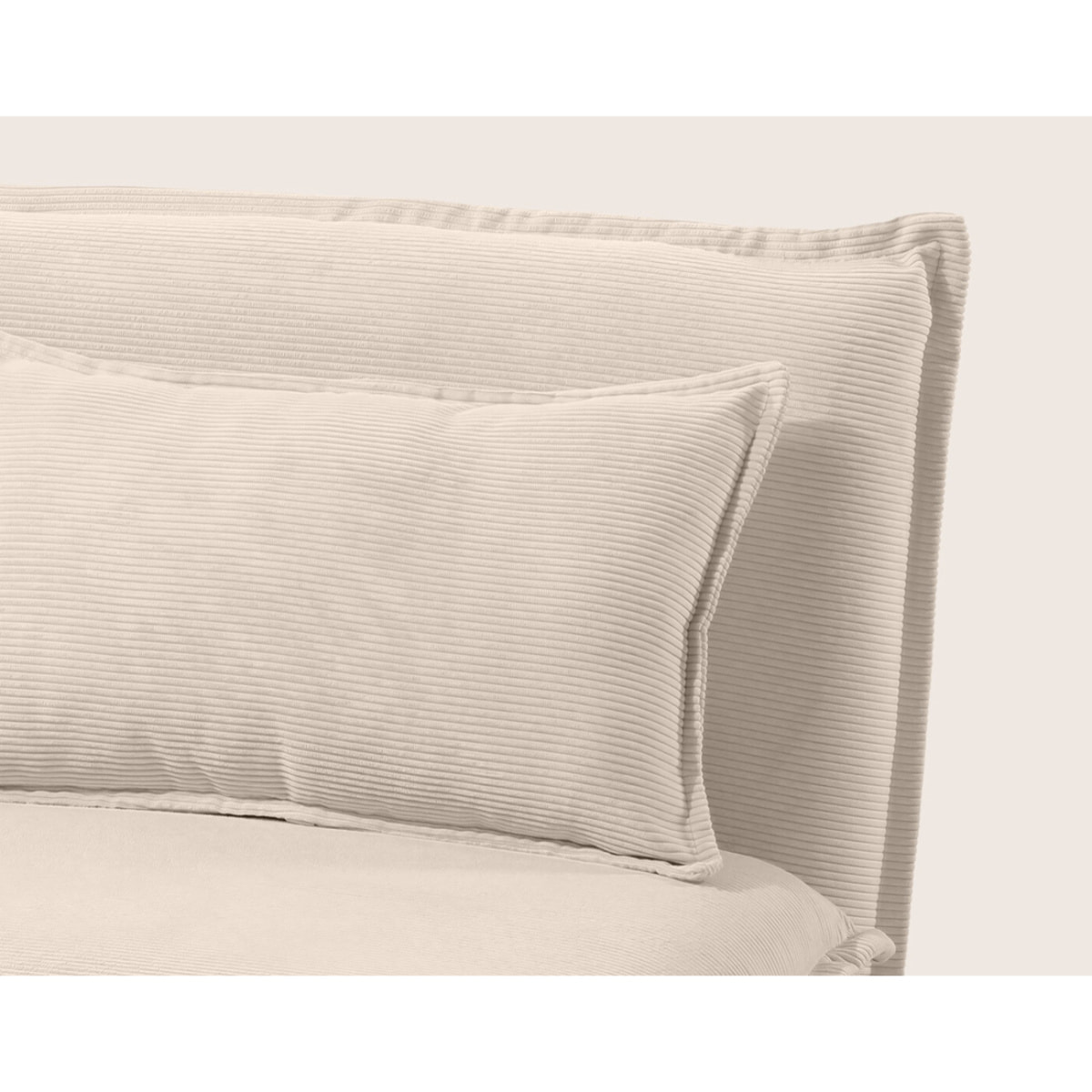 Candice - Banquette 2 places convertible clic-clac en velours côtelé - Beige
