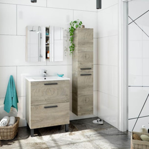 Columna de baño Athena 2 puertas Blanco Artik (Blanco Mate) – Roble Alaska