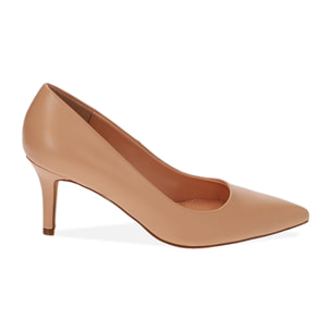 Zapatos de salón nude, tacón de 7 cm