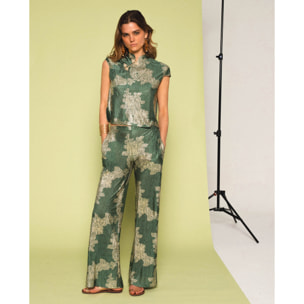 Pantalón jacquard fluido