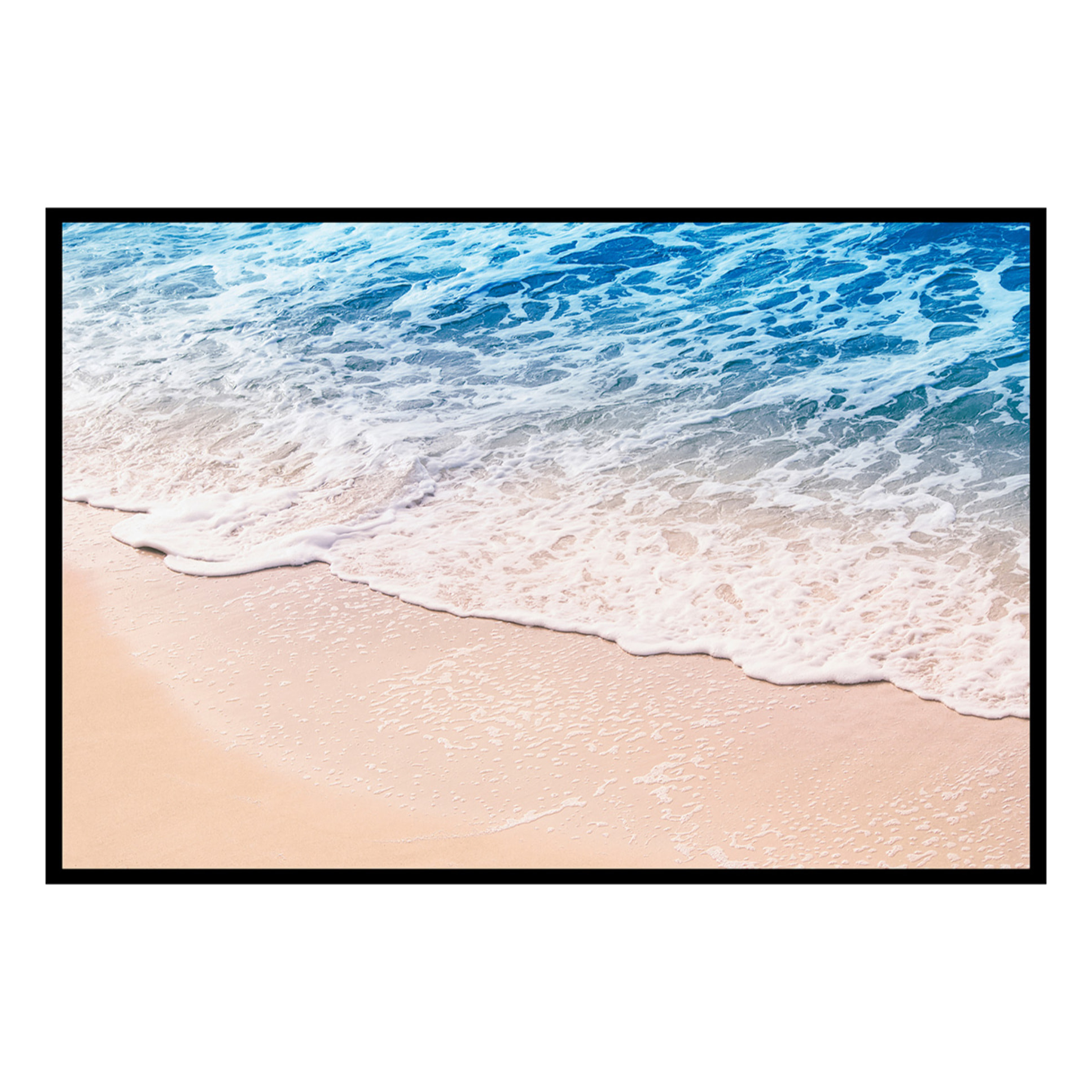 Affiche encadrée vague douce sur le sable Affiche + cadre en métal - Noir